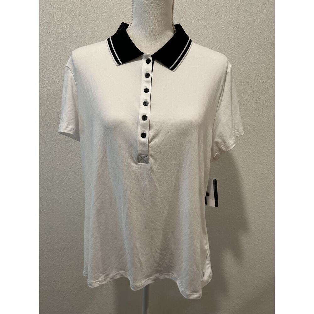 Bass Outdoor Women's Performance Tee Polo T-Shirt, Bright White Size XL